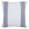 Laddha Home Designs 20" Blue and White Pinstripe Bordered Square Throw Pillow